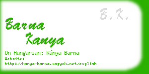 barna kanya business card